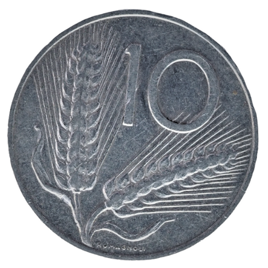 Obverse of 10 Lire Italy 1956 Coin KM# 93