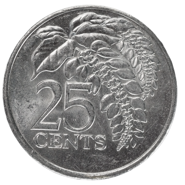 1980 Trinidad and Tobago 25 Cents Coin KM#32 Copper-Nickel