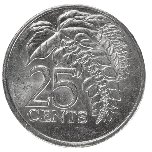 1980 Trinidad and Tobago 25 Cents Coin KM#32 Copper-Nickel