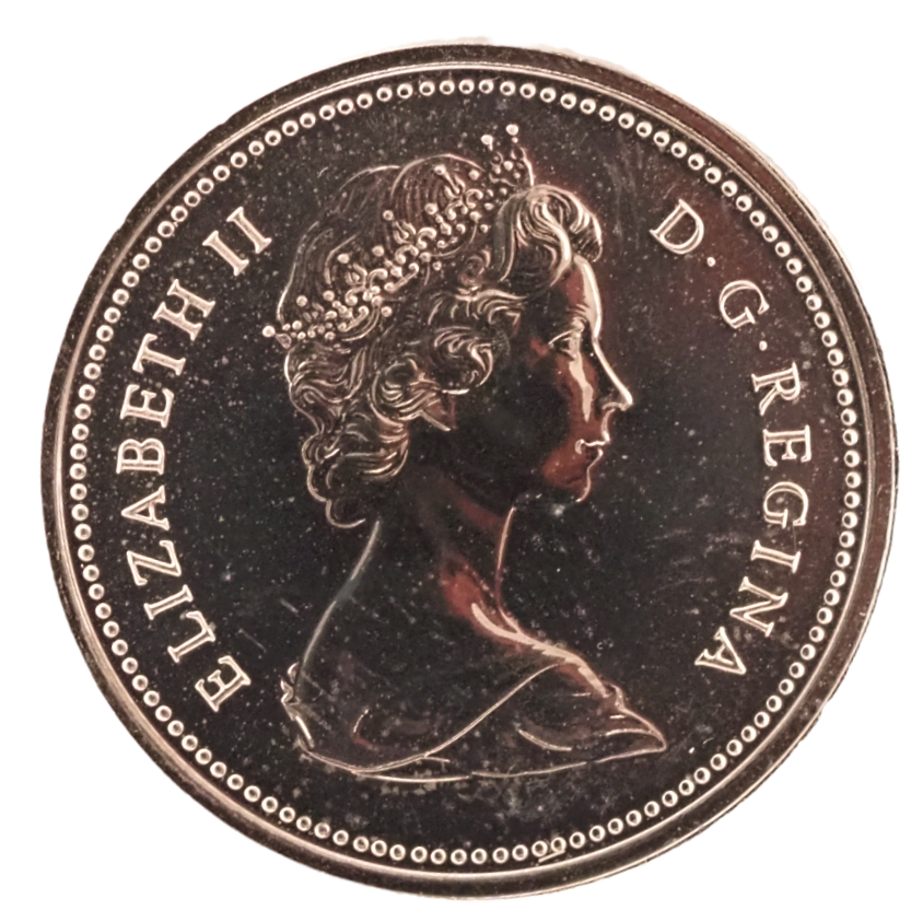 1977 Canadian $1 Voyageur Dollar UNC Coin, Nickel & Bronze