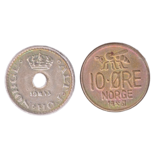 1945 Norway 10 Ore Coin - Copper-Nickel