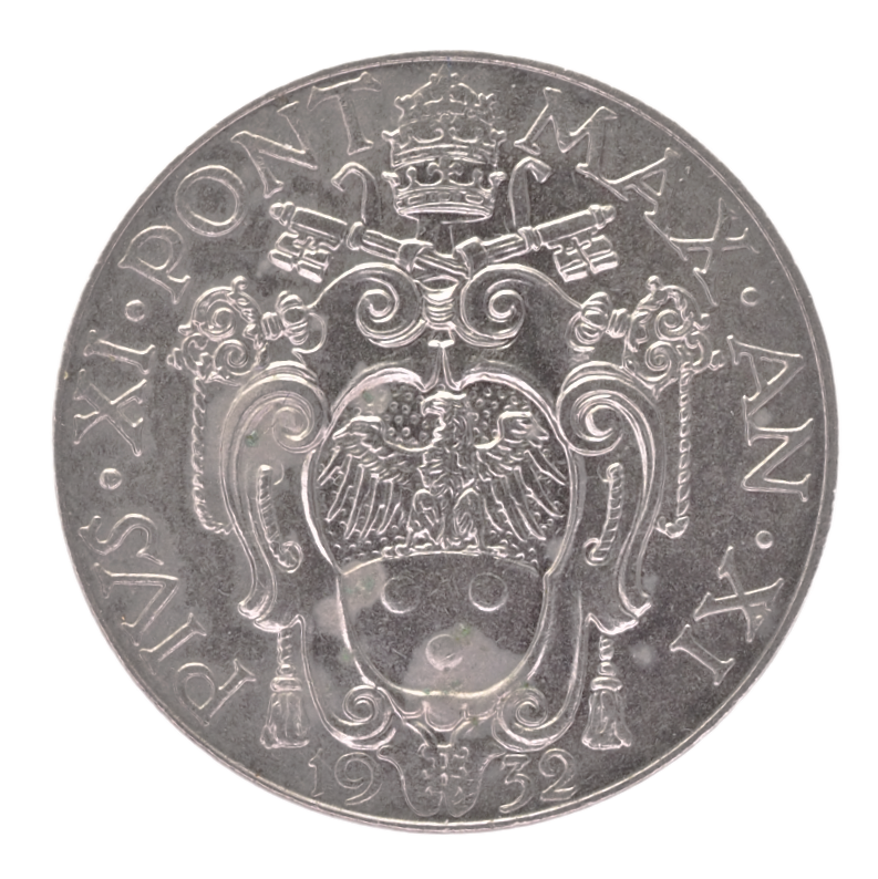 1932 Vatican City 2 Lire Coin PIUS XI