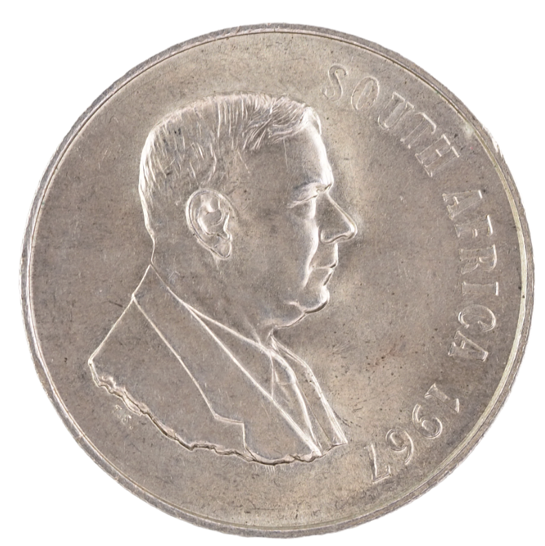 1 Rand South Africa Silver 1967 Coin KM# 72.2