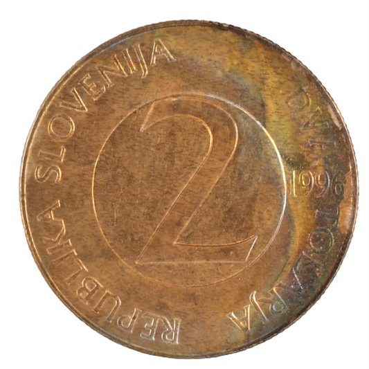 2 Tolar Slovenia 1996 Toned UNC Coin KM# 5
