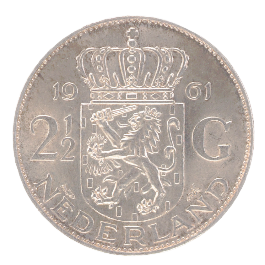 Netherlands 1961 Silver Coin Wilhelmina Nederlanden KM# 185