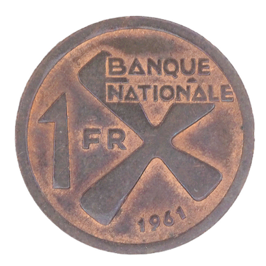 1961 Banque Nationale 1 Fr. Katanga Coin