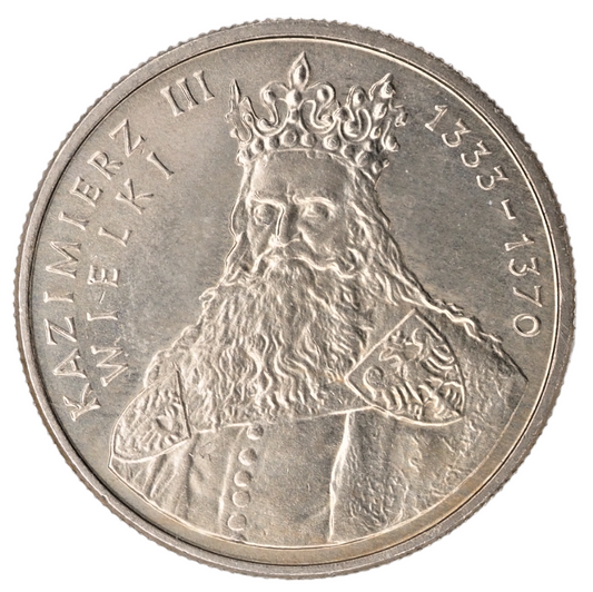 Poland 100 Zlotych Kazimierz III Wielki 1987 UNC Coin, Y# 429