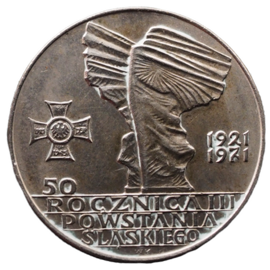 Poland 10 Zlotych 50th Anniversary III Silesian Uprising 1971 Coin, Y# 6