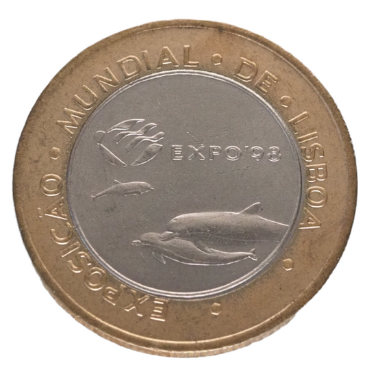 Portugal 1997 200 Escudos Dolphins Coin KM# 694 Front