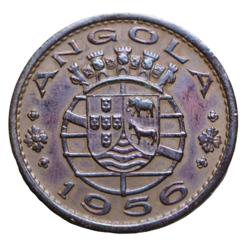 Portugal 1 Escudo 1956 Color Toned Coin Reverse