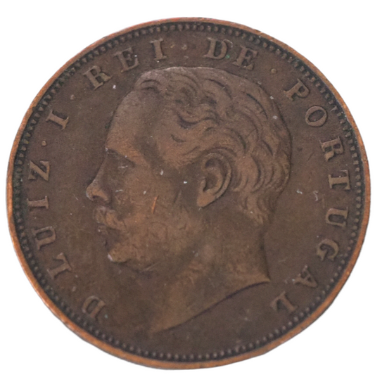 Portugal Luiz I 1883 10 X Reis Coin Obverse