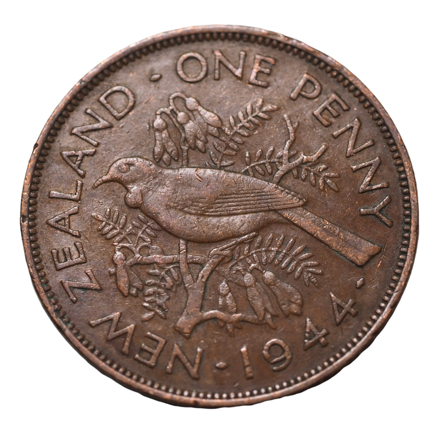 Rare New Zealand 1944 One Penny Coin