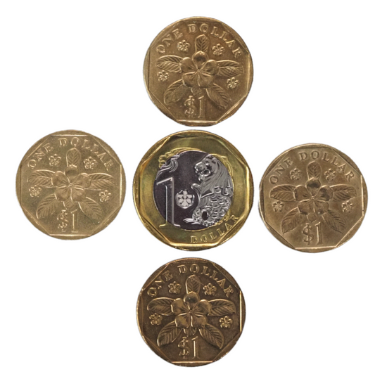 Singapore $1 One Dollar Coins Set (1990-2013) MS 63-65