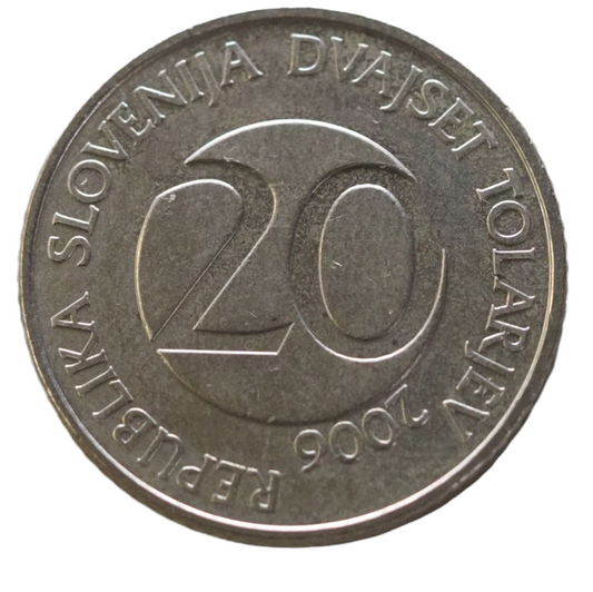 Slovenia 20 Tolarjev 2006 UNC Coin