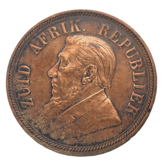 South Africa 1898 President Johannes Kruger Antique Penny Coin