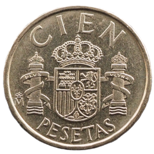 Spain 100 Pesetas Coin Aluminium-Bronze Juan Carlos I