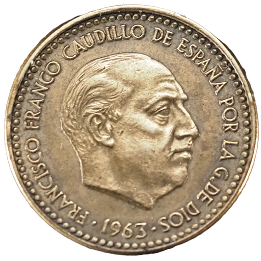 Spain 1 Peseta 1963(66) KM# 775 World Coin