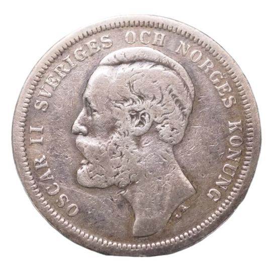 Sweden 1 Krona 1889 Silver Coin