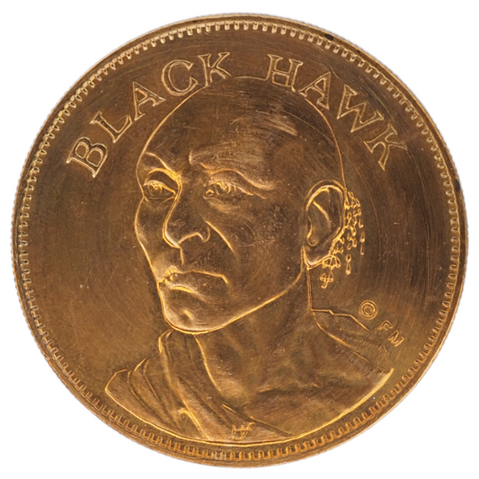 USA 1971 Franklin Mint Husky Oil Co. Black Hawk Medal