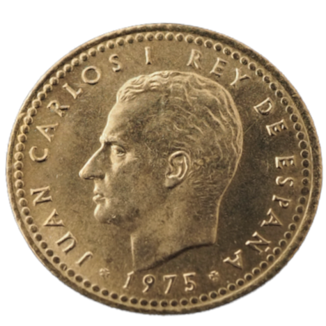 Una Peseta Spain King Juan Carlos 1975 Star 77 Coin KM# 806