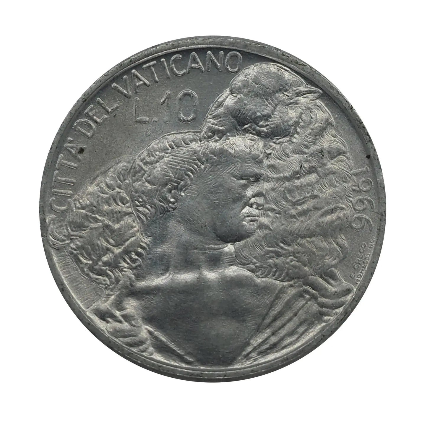 Reverse of 10 Lire 1966 Italy Vatican City Coin KM# 87