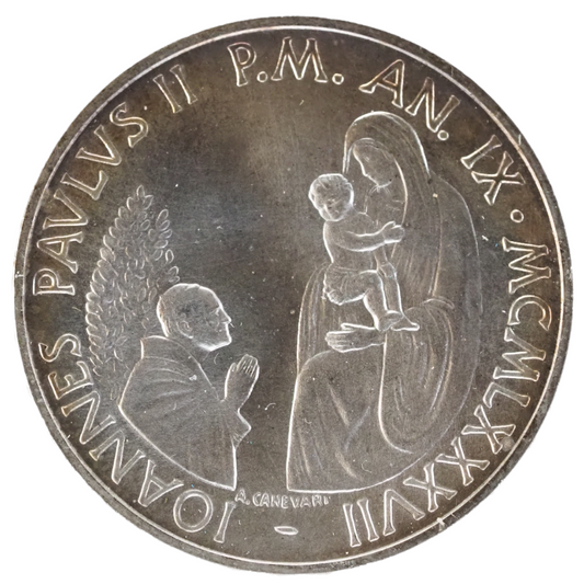 Vatican City 1000 Lire Ioannes Pavlvs II 1987 Silver Coin
