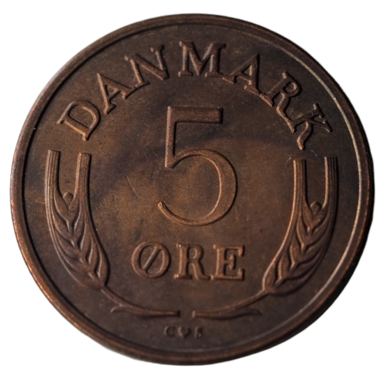Vintage Denmark 5 Ore 1967 Coin
