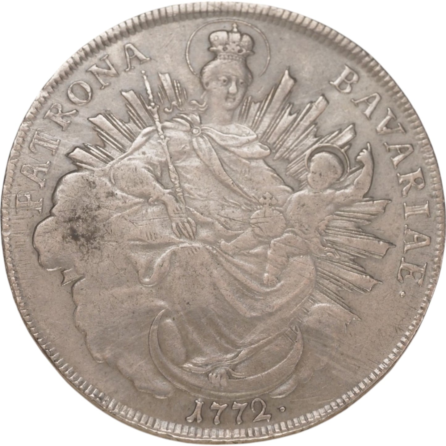 1772 Bavarian Thaler Coin – General Maximilian Joseph I and Patroness of Bavaria