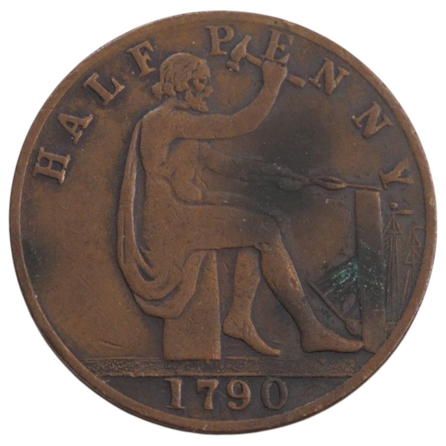 1790 Great Britain John Wilkinson Half Penny Copper Coin - Iron Master
