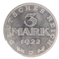 3 Mark Germany,  Weimar Republic  1922J Coin  KM# 29