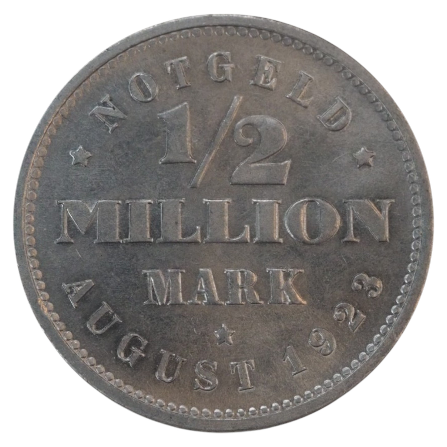 1923 Hamburg Notgeld ½ Million Mark Coin – Freie Und Hansestadt Hamburg