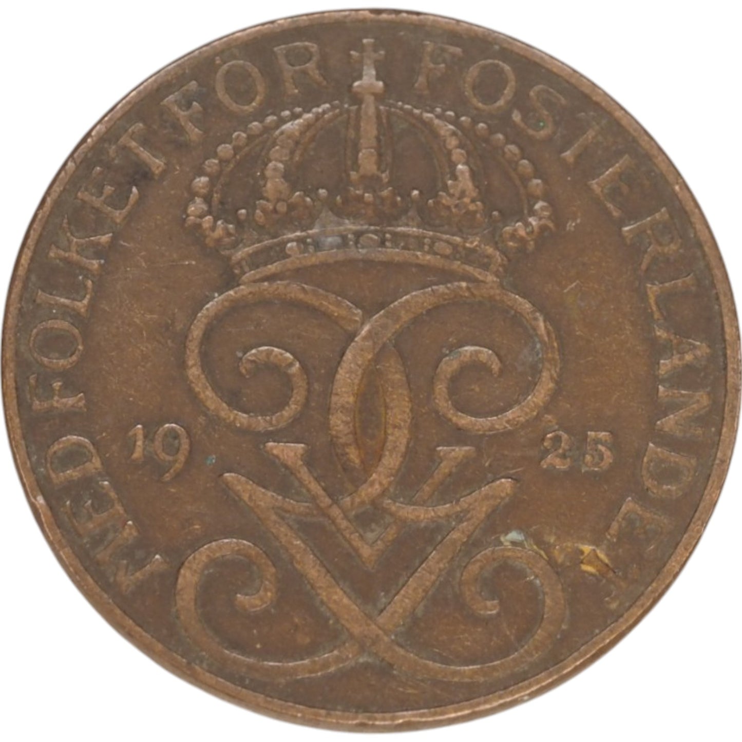 1925 Swedish 5 Öre Coin with Three Crowns
