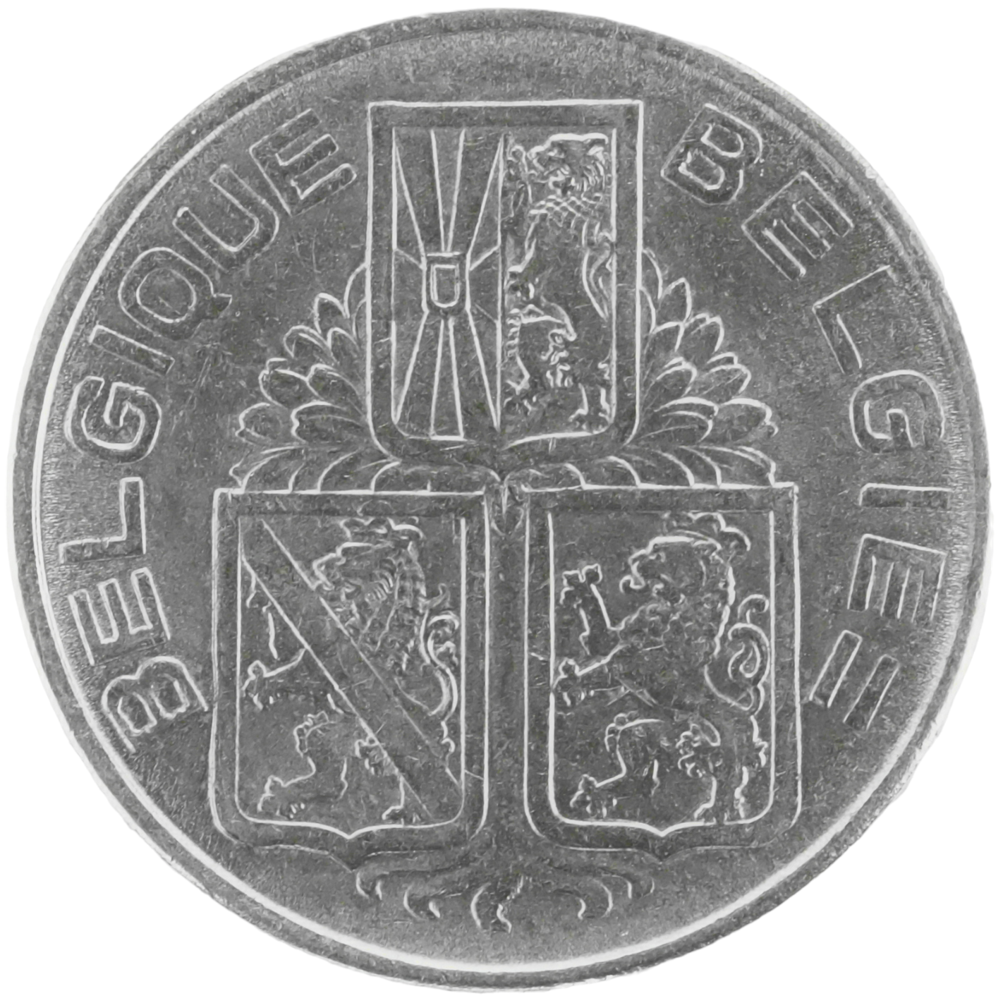 1939 Belgium 1 Franc Coin KM# 119, Nickel
