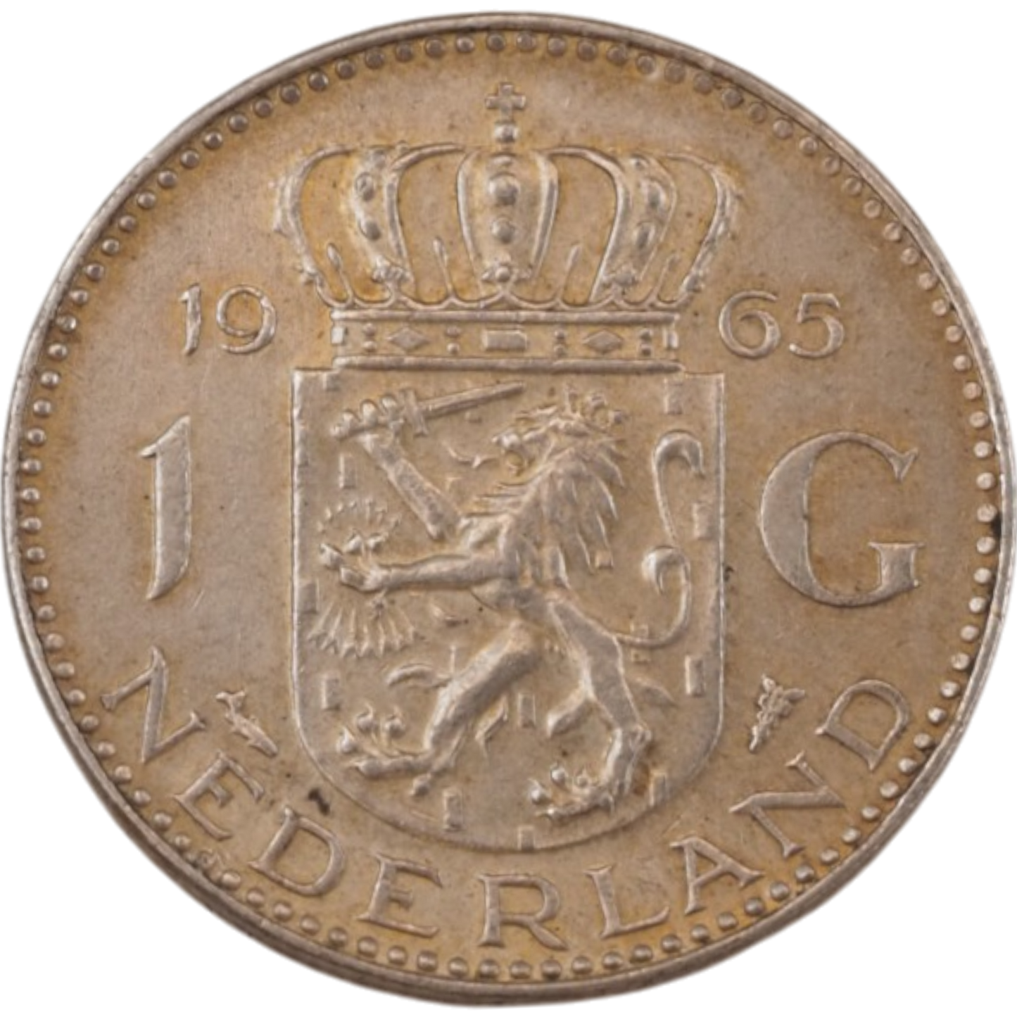 1965 Dutch 10 Gulden Coin – Queen Juliana of the Netherlands, Silver