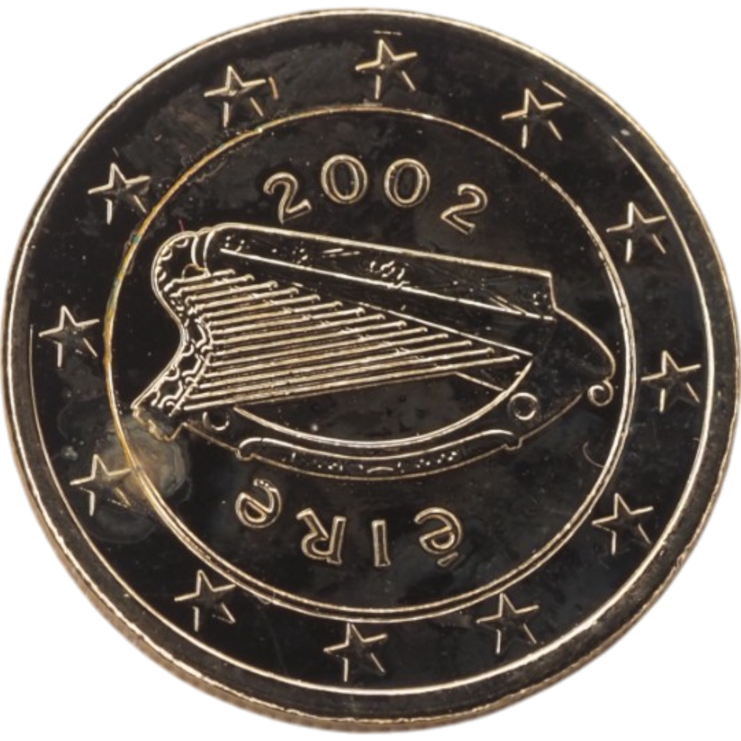 1 Euro Coin - 2002 Ireland Harp Design - Europe