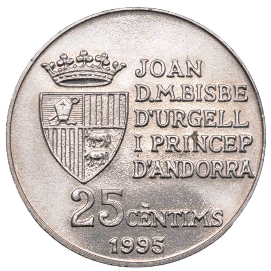 25 Centims  Andorra  1995 UNC Coin   KM# 109