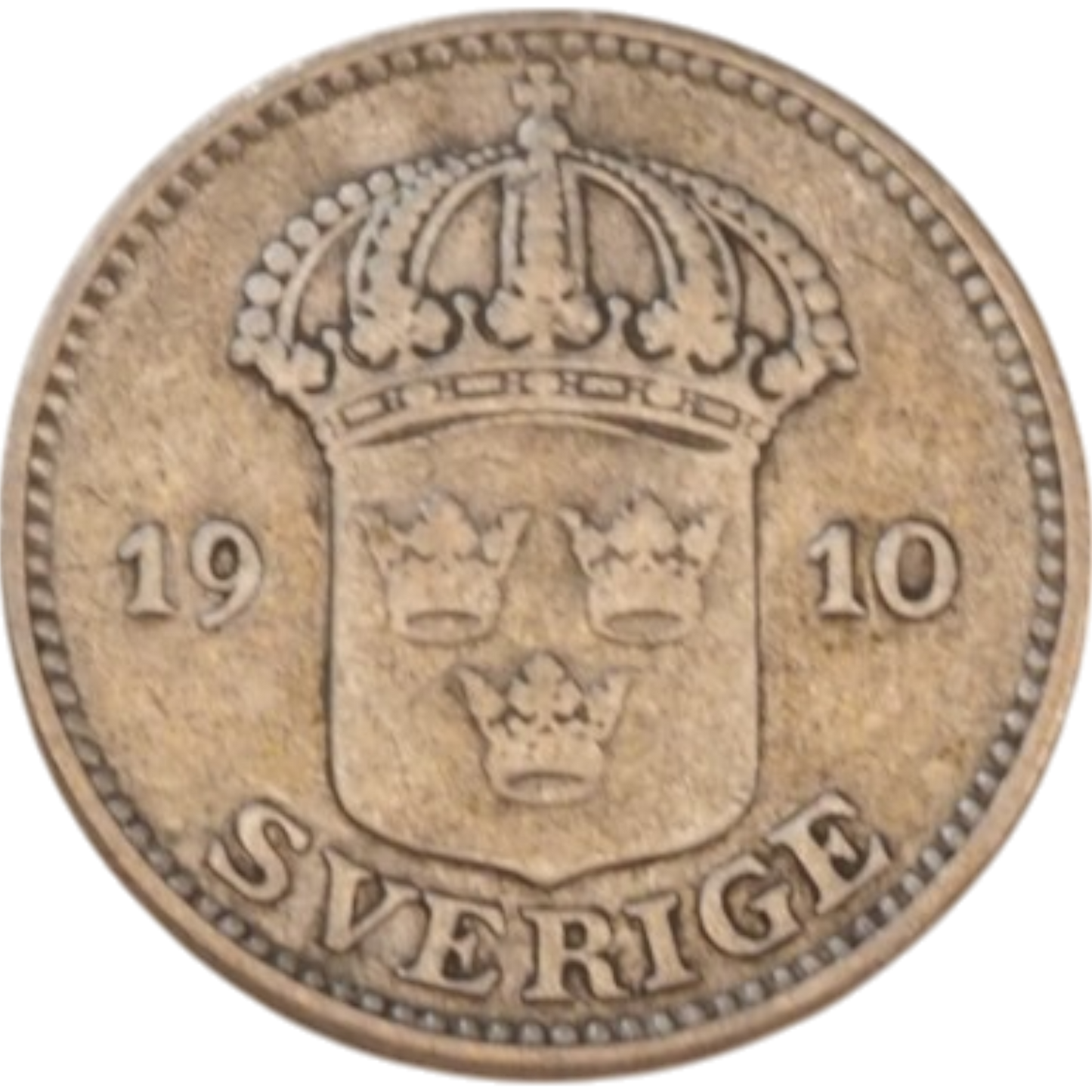 25 Öre 1910 Sweden, Silver Coin