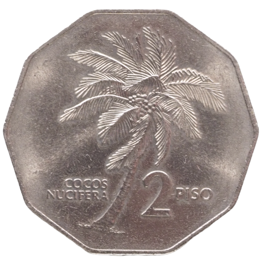 2 Piso  Philippines  1990,  COCOS  NUCIFERA, Rare Coin   KM#244