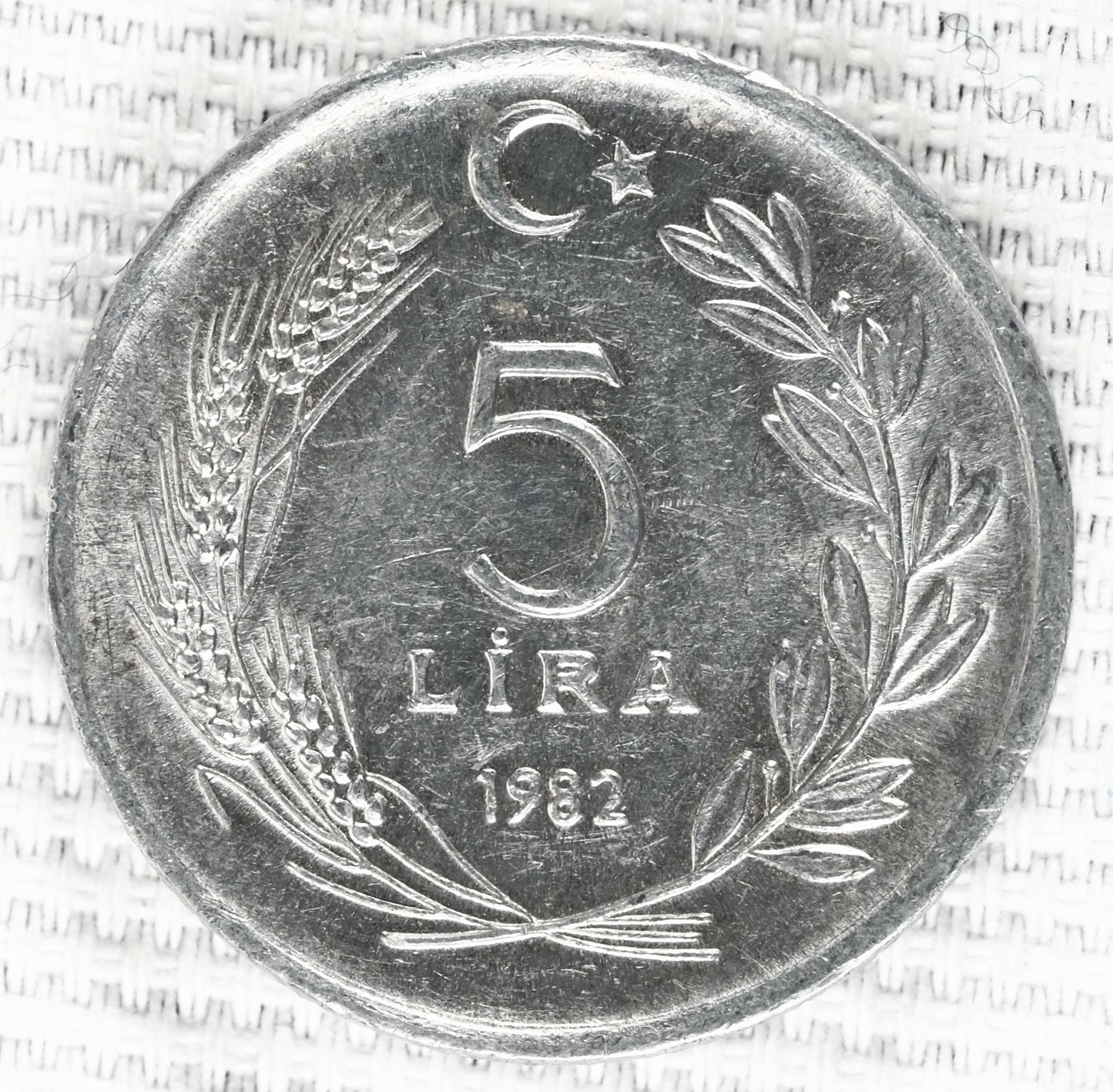 5 Lira large type  Turkey,  1976 Coin  KM# 905