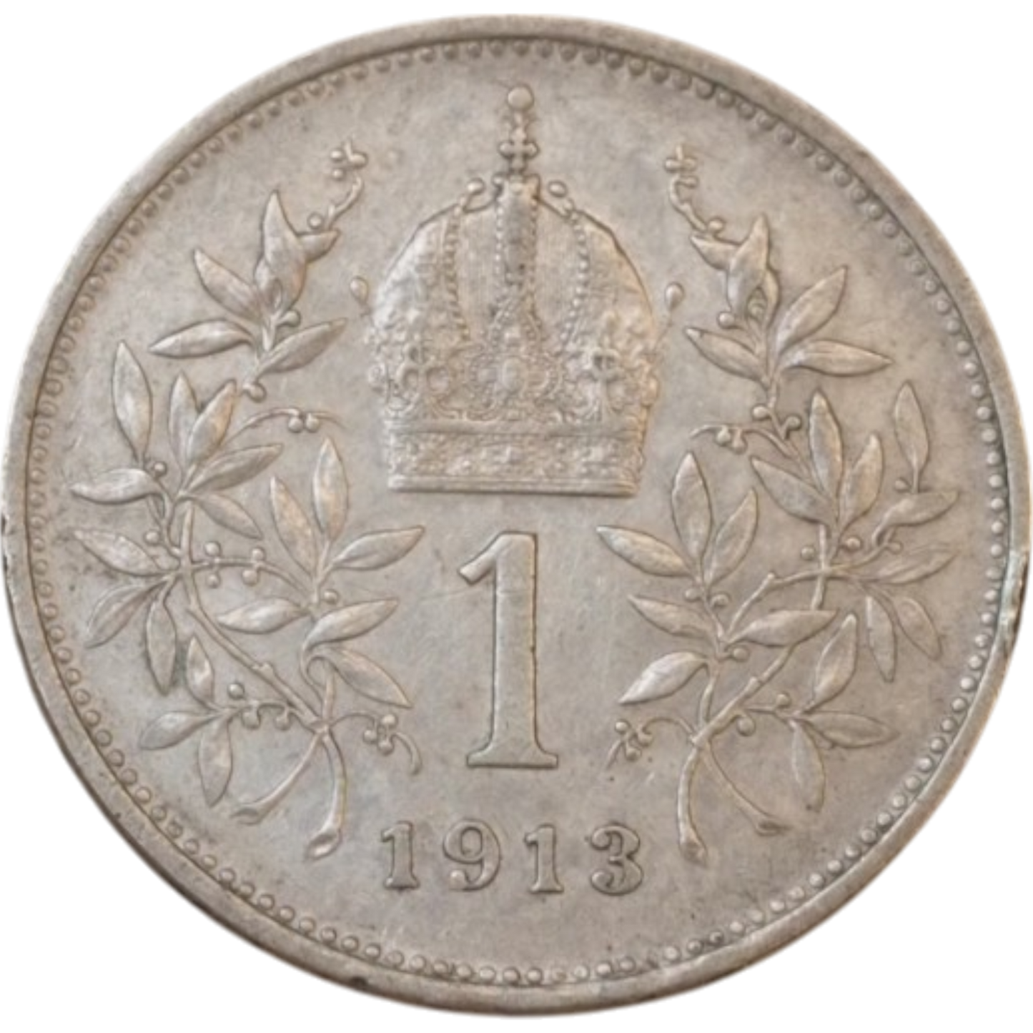 Austrian 1 Crown 1913 Silver Coin - Francis Joseph I