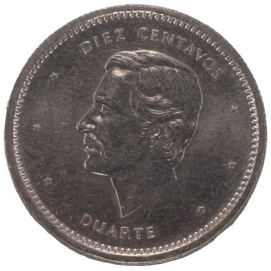 Diez Centavos Dominican 1987 Coin Duarte