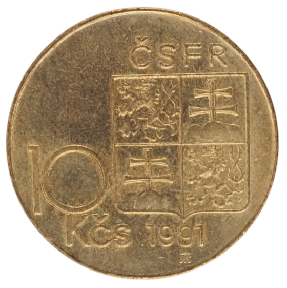 10 Korun  Czechoslovakia 1991 Coin   KM# 153