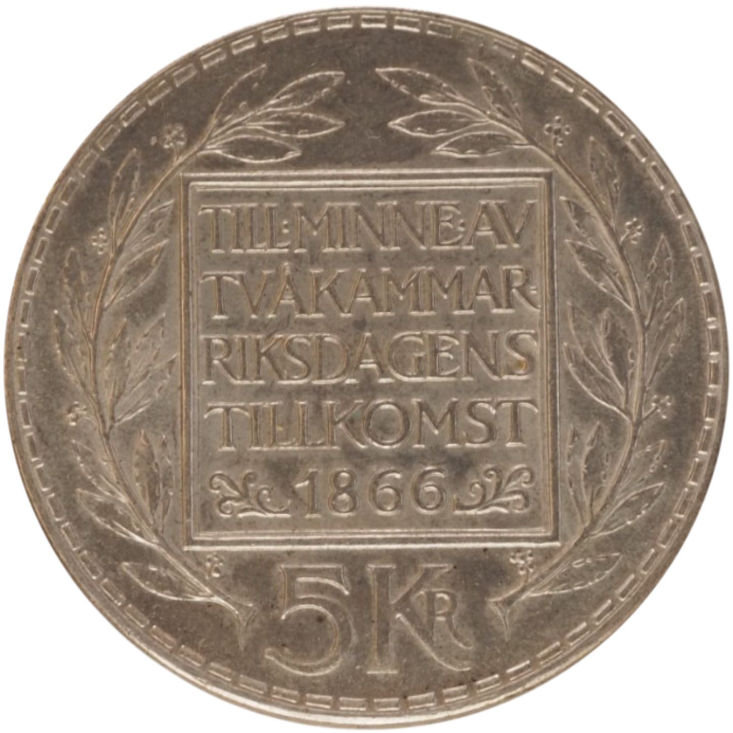 King Gustaf VI Adolf 5 Kr (1966) Coin - reverse