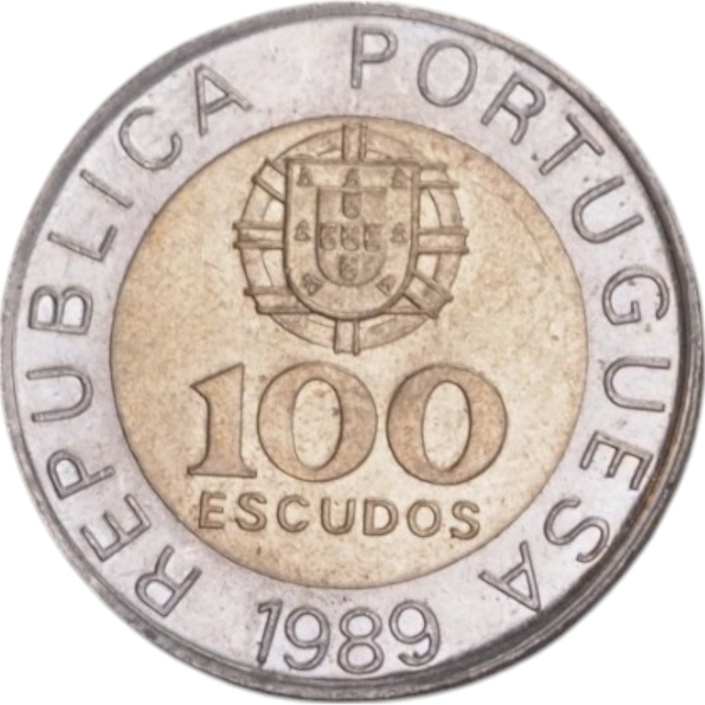 Commemorative 100 Escudos Portugal 1989 Coin, Reverse Design