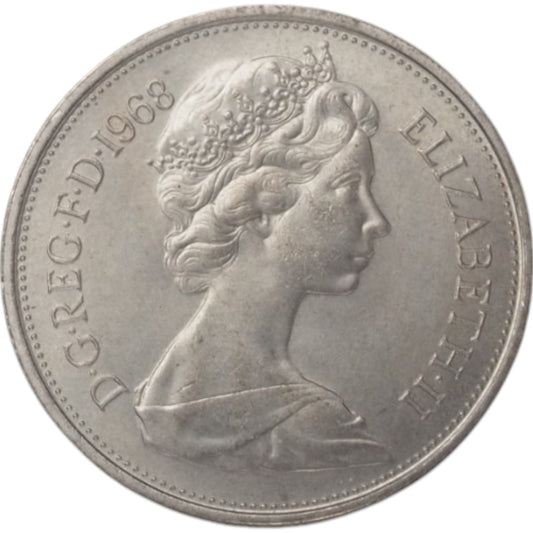 1968 Queen Elizabeth II 10 Pence Coin - UK