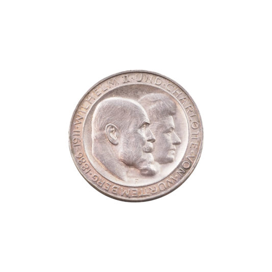 1911 F Württemberg 3 Mark Silver Wedding coin
