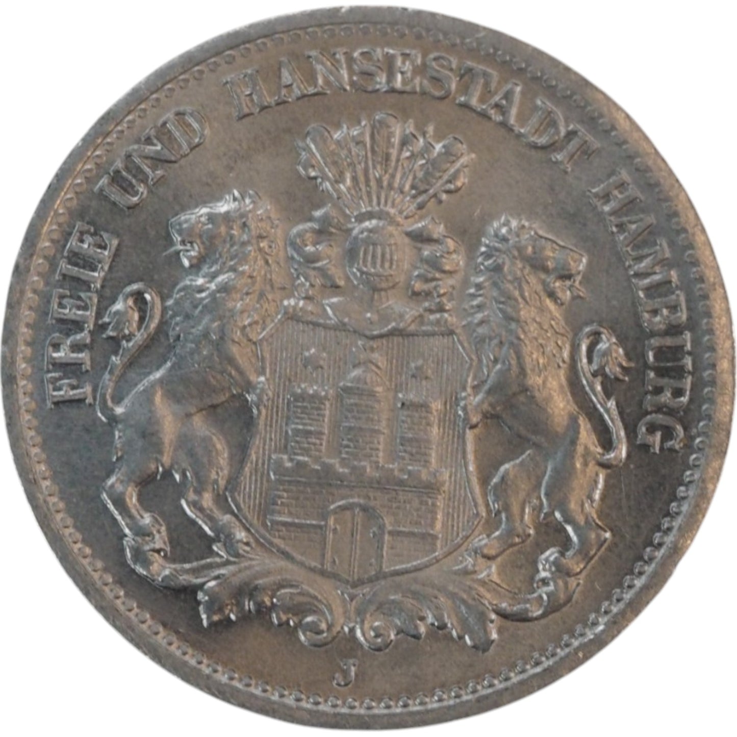 1923 Hamburg Notgeld 1/2 Million Mark Coin with Coat of Arms