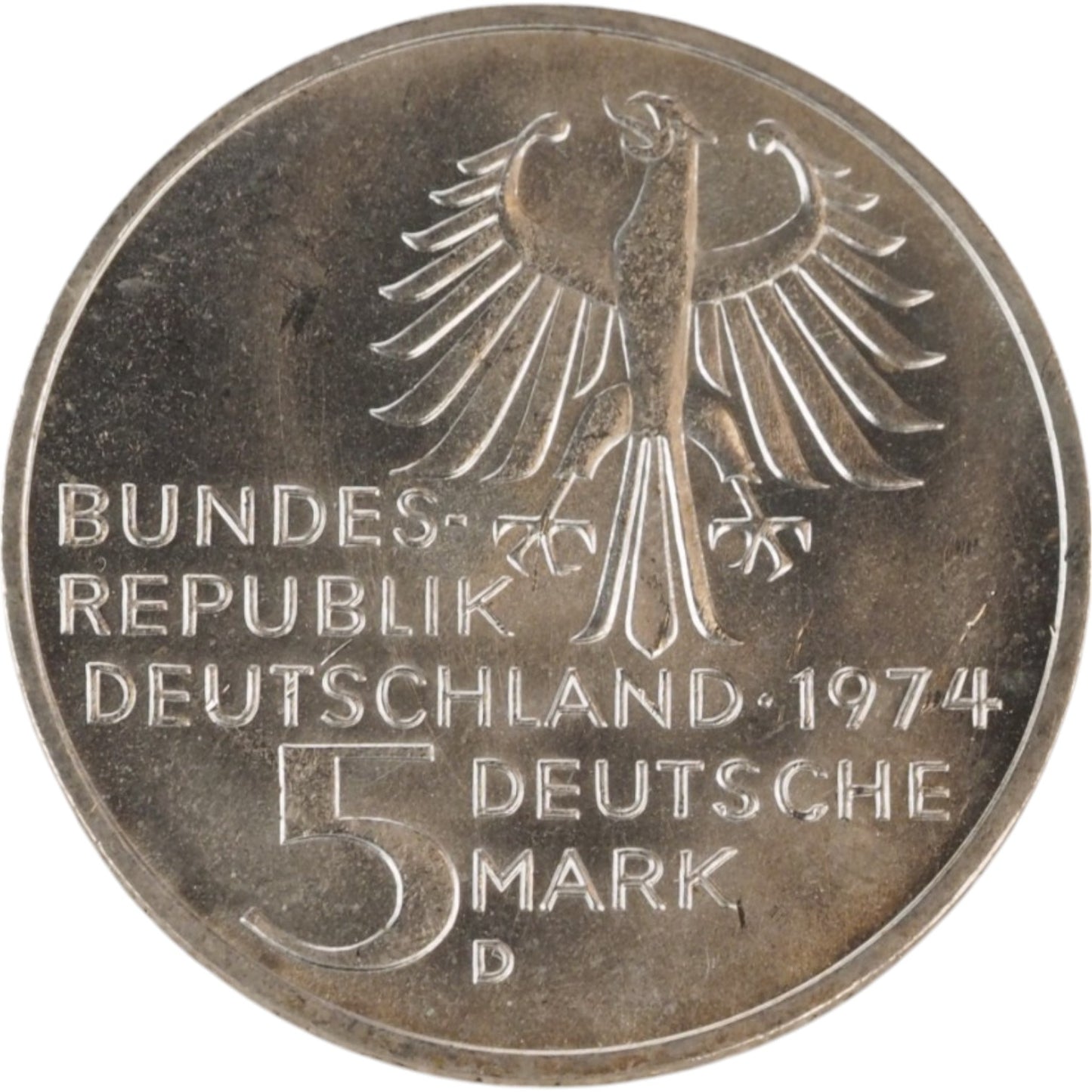 1974 Germany 5 Deutsche Mark Coin - Immanuel Kant Commemorative