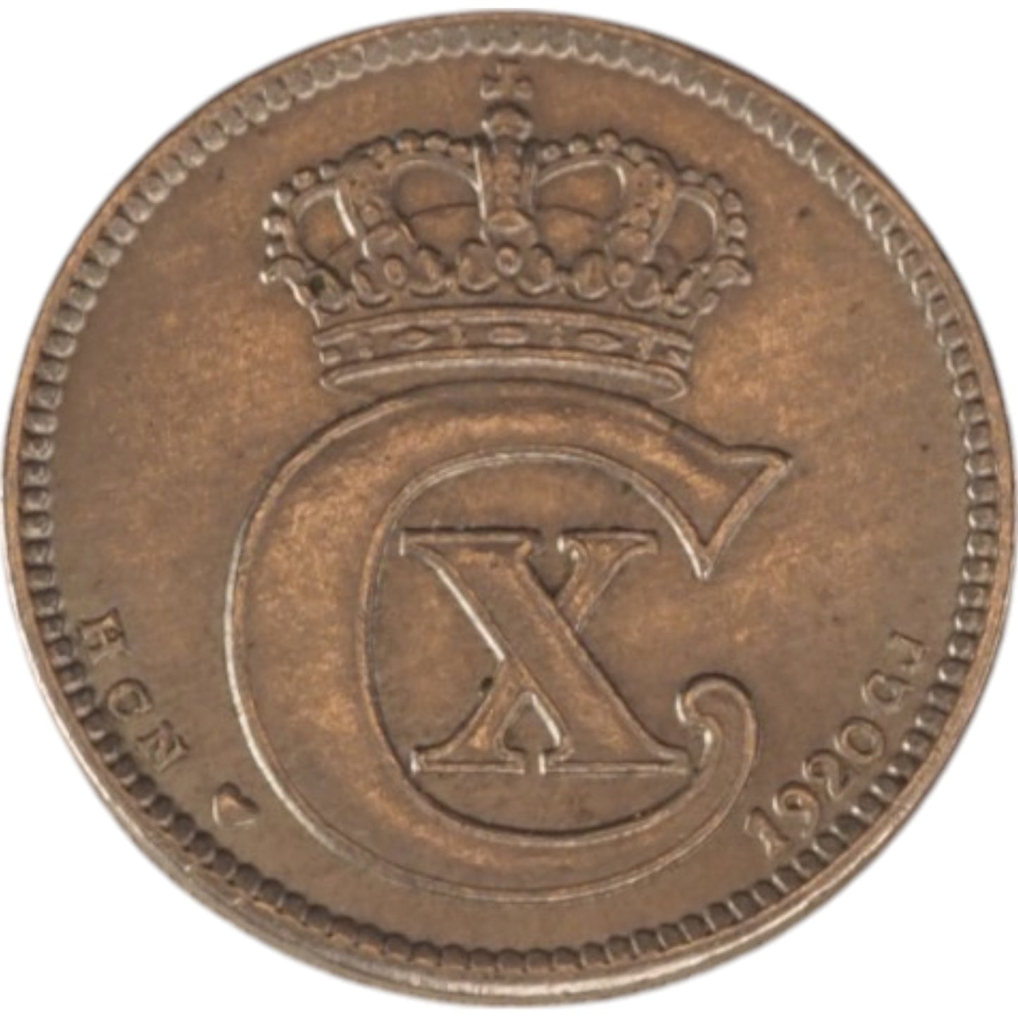 1920 Danish 25 Øre Coin, Crowned C Design