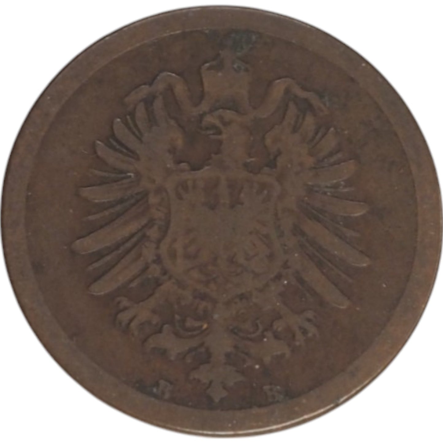 1876 1 Pfennig Coin, Deutsches Reich, German Empire Design